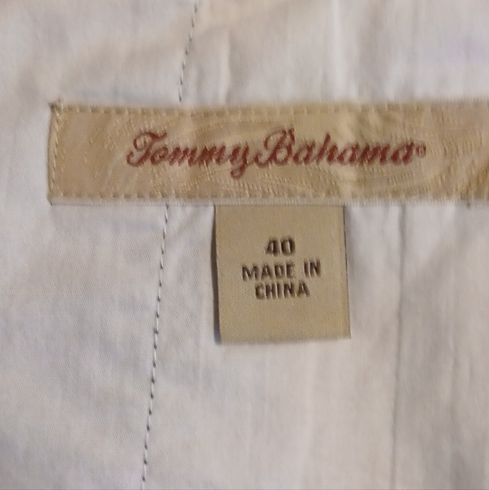 Tommy Bahama - Navy Blue Silk & Rayon Shorts, Four Pockets, Button & Zip Closure - Picture 7 of 8